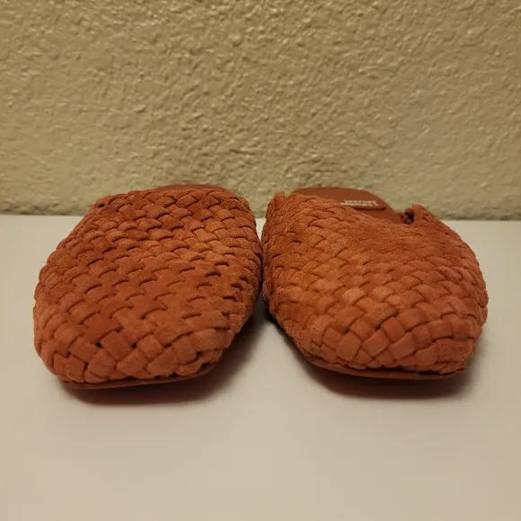 NWOB Jeffrey Campbell Brick-Red Suede Interweave Mules Size 6 / 37