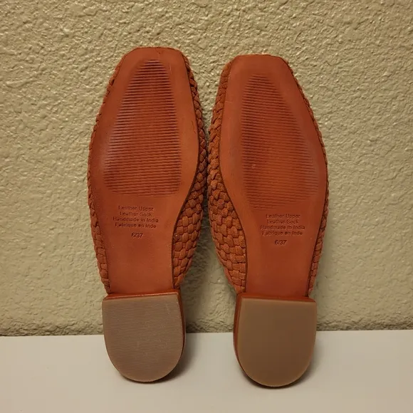 NWOB Jeffrey Campbell Brick-Red Suede Interweave Mules Size 6 / 37