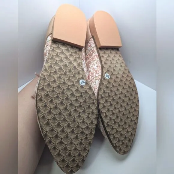 NWOB Kelsi Dagger Blush Pink Tweed &amp; Leather Lace Up Pointed Toe Oxfords 10