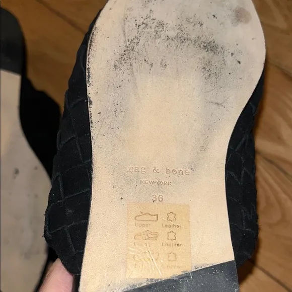 NWOT Black Rag &amp; Bone Mules with intrecciato Design
