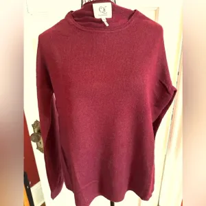NWOT Burgundy 100% Cashmere sweater, size XL
