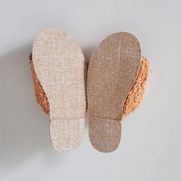 NWOT Free People Yuma woven &quot;shag&quot; peep toe sandal mules, 37