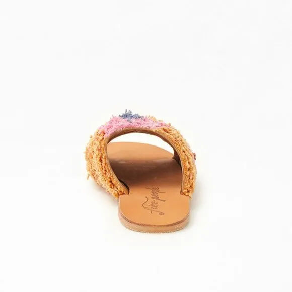NWOT Free People Yuma woven &quot;shag&quot; peep toe sandal mules, 37