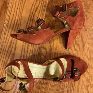 NWOT J Crew Strappy Heels, Rust
