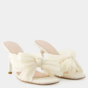 NWOT Loeffler randall Claudia Pleated Skinny Heel Mules 6B