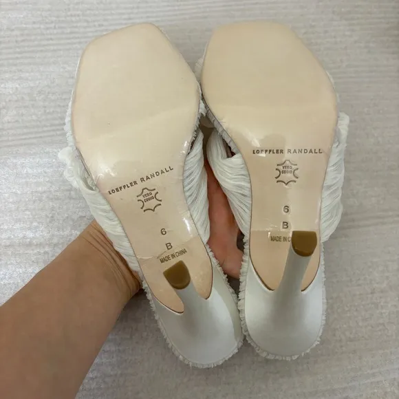 NWOT Loeffler randall Claudia Pleated Skinny Heel Mules 6B