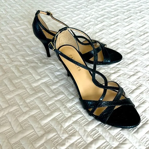 NWOT Talbots black faux snake skin heels size 8