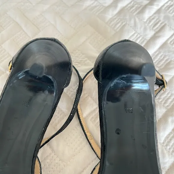 NWOT Talbots black faux snake skin heels size 8