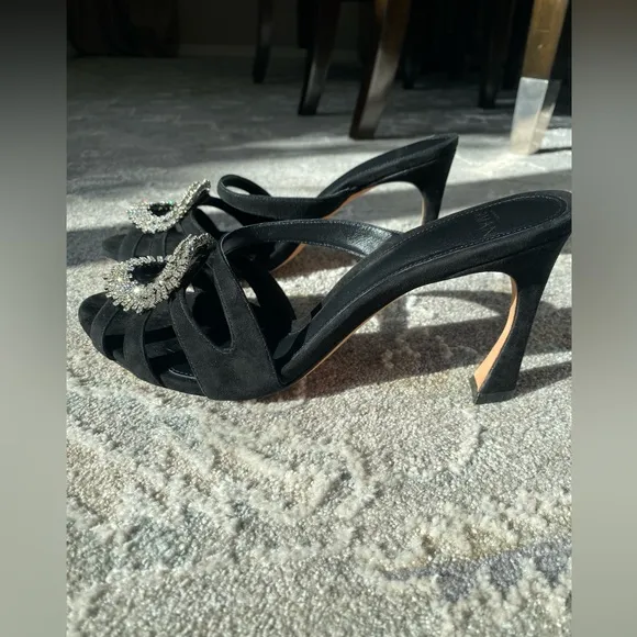 NWT Alexandre Birman AliciaSuede Embellished Mules