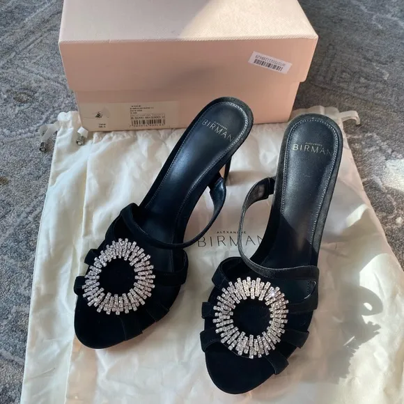 NWT Alexandre Birman AliciaSuede Embellished Mules