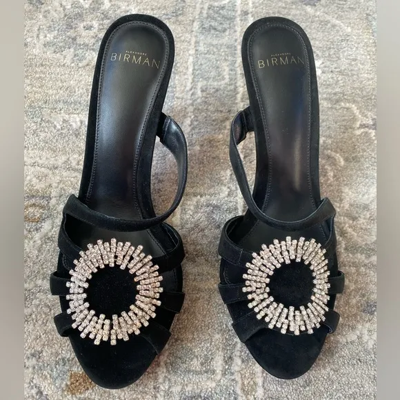 NWT Alexandre Birman AliciaSuede Embellished Mules