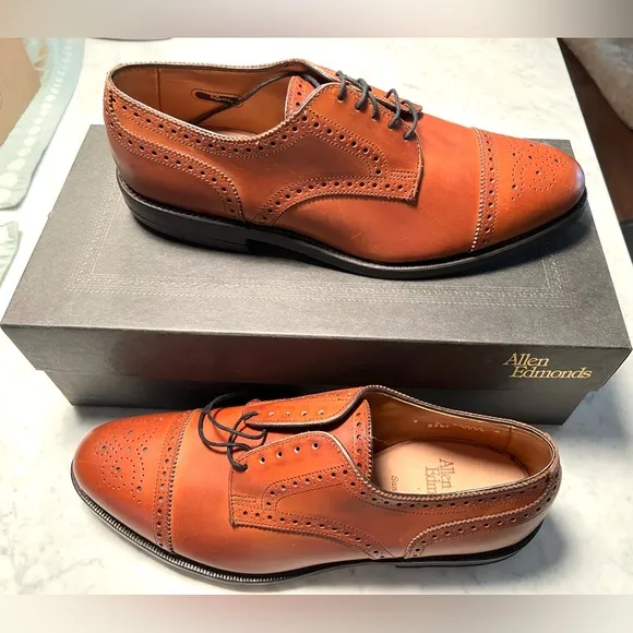 NWT Allen Edmonds Men's Sanford Oxfords in Bourbon - 9C