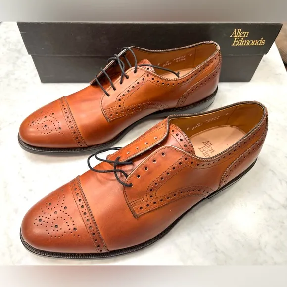 NWT Allen Edmonds Men's Sanford Oxfords in Bourbon - 9C