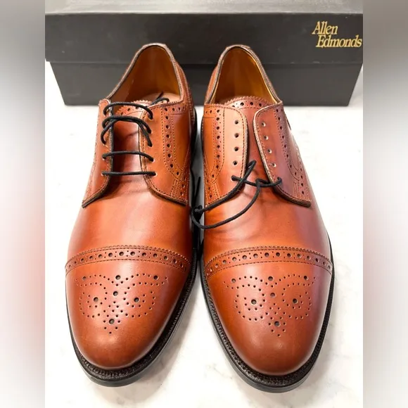 NWT Allen Edmonds Men's Sanford Oxfords in Bourbon - 9C
