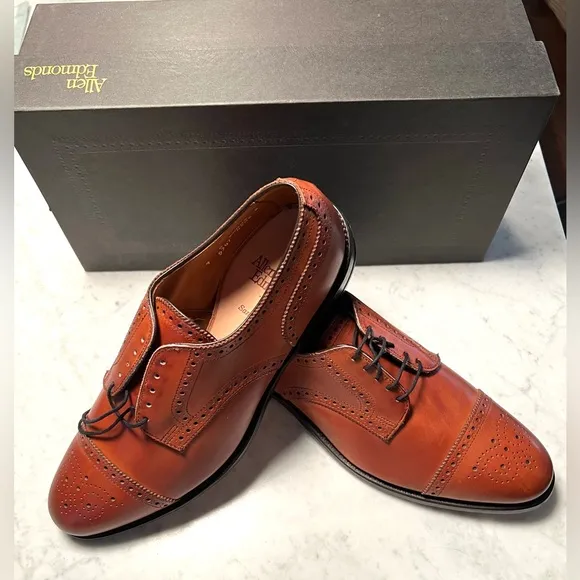 NWT Allen Edmonds Men's Sanford Oxfords in Bourbon - 9C