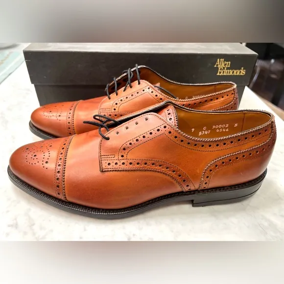 NWT Allen Edmonds Men's Sanford Oxfords in Bourbon - 9C