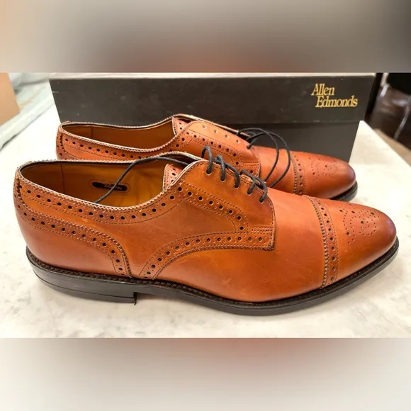 NWT Allen Edmonds Men's Sanford Oxfords in Bourbon - 9C