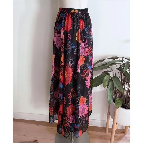 NWT Anthropologie Rina Dhaka  Genia Floral Sunflowers Daisy Maxi Skirt Small​​​