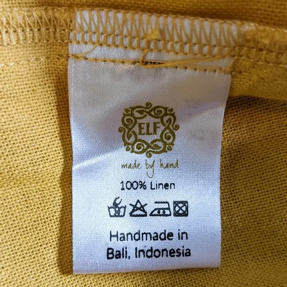 NWT Bali ELF Adele Linen Midi Dress, Honey Cream