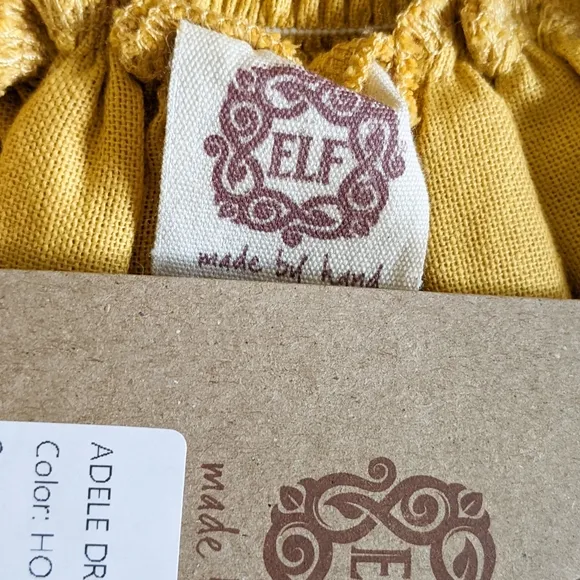 NWT Bali ELF Adele Linen Midi Dress, Honey Cream