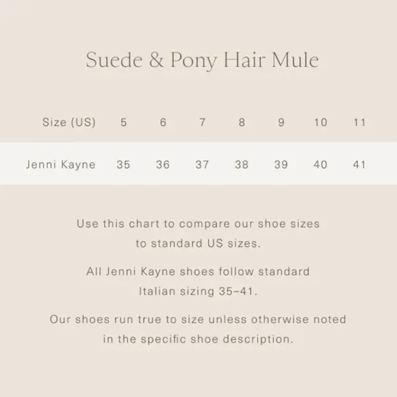 NWT Jenni Kayne Pony Hair Mule