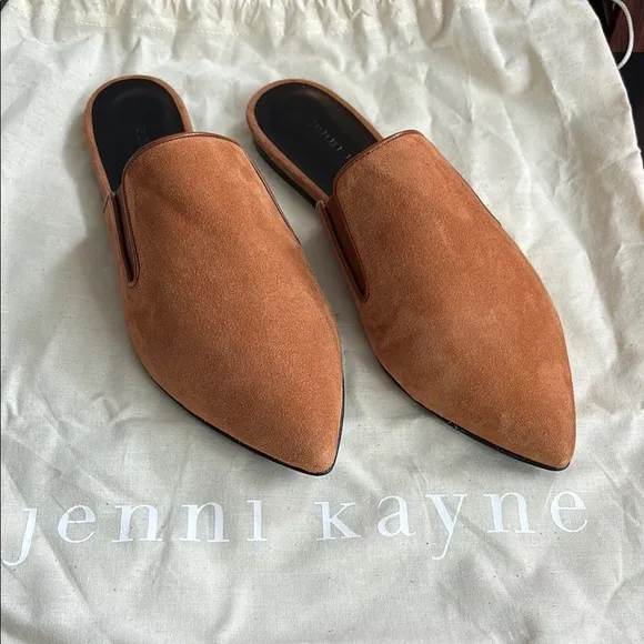 N.W.T. Jenni Kayne Suede Mules in color Saddle