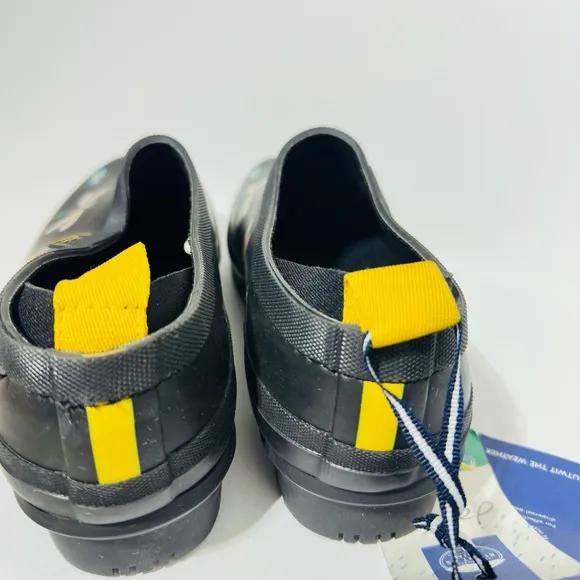 NWT Joules Slip On Shoes Rain Garden Clogs BlackBugs Rubber Ladybug Bee Black 11