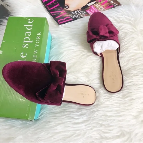 NWT Kate Spade Madra Velvet Mules