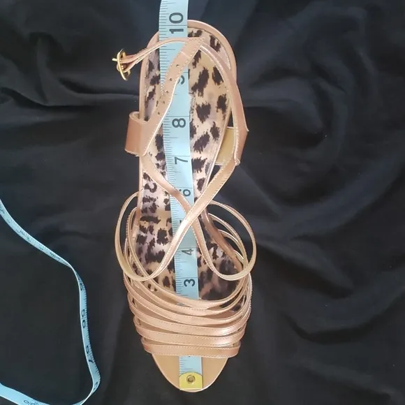 NWT MANOLOS! BLAHNIK strappy nude stilettos slingback sandals heels size 8.5 - 9