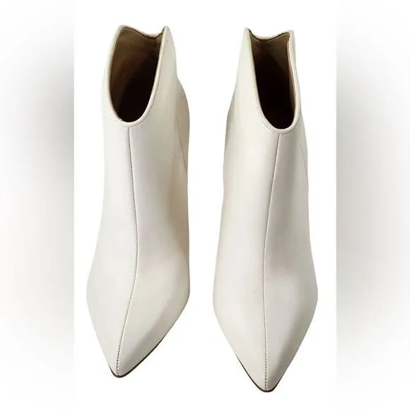 NWT MARC FISHER MASINA POINTED TOE LEATHER WESTERN BOOTIE WOMENS SIZE 8.5 IVORY