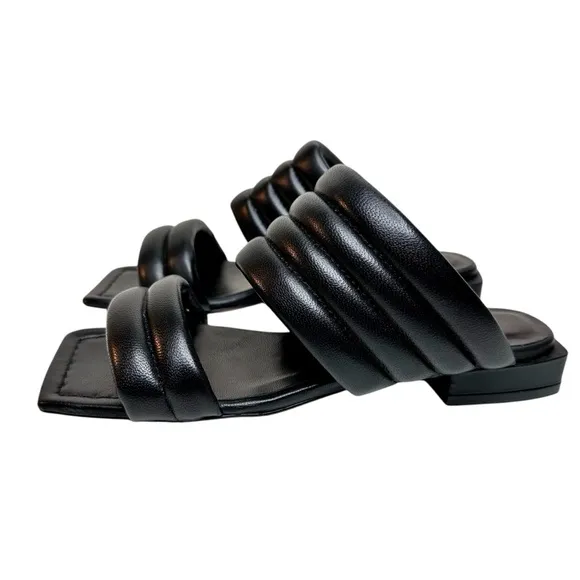 NWT Marcella New York Korin Sandals Black Leather Size 38 New