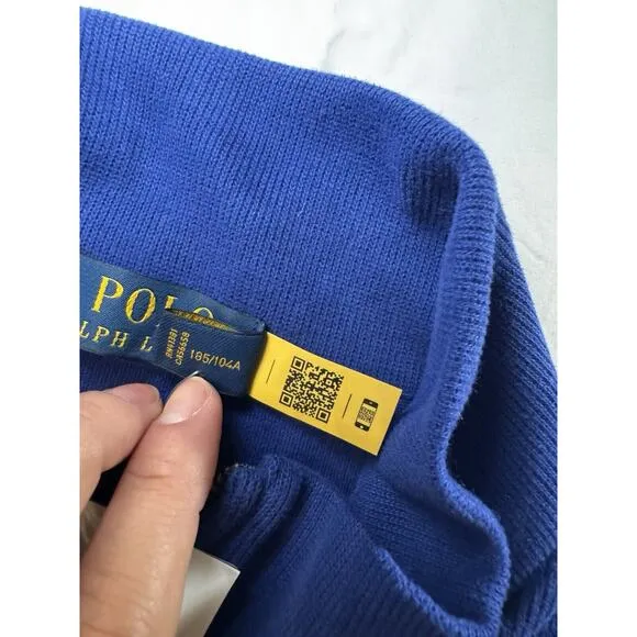 NWT Men's POLO‎ RALPH LAUREN LS HZ-LONG SLEEVE-KNIT Blue XL/TG/EG $125