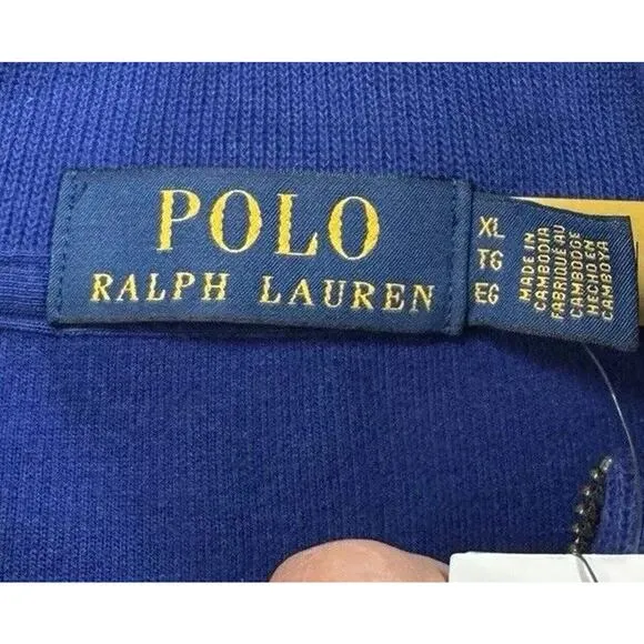 NWT Men's POLO‎ RALPH LAUREN LS HZ-LONG SLEEVE-KNIT Blue XL/TG/EG $125