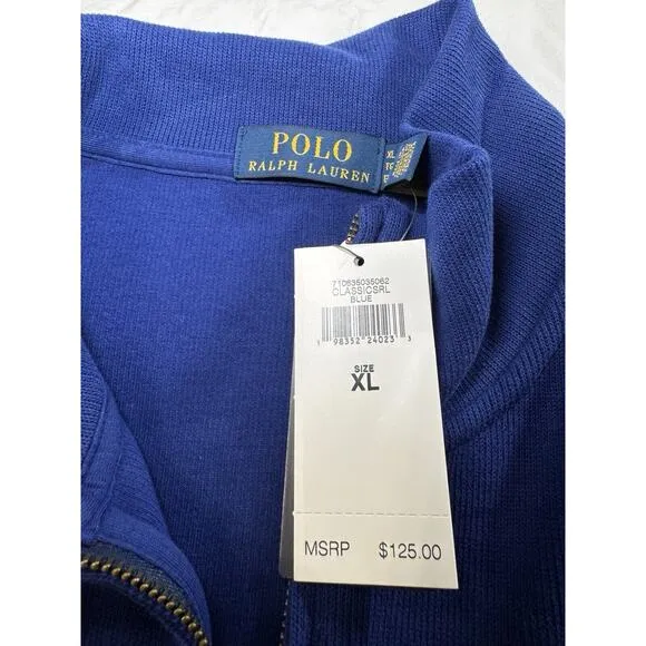 NWT Men's POLO‎ RALPH LAUREN LS HZ-LONG SLEEVE-KNIT Blue XL/TG/EG $125
