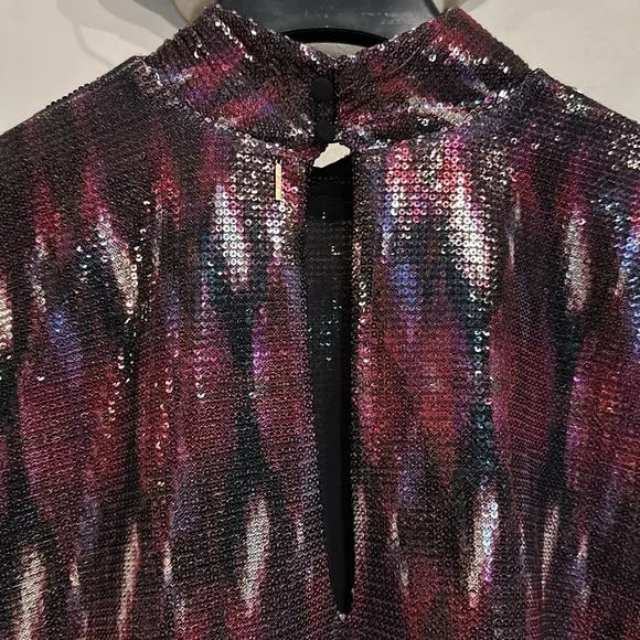 NWT Misa Los Angeles‎ Divia ikat sequins midi dress