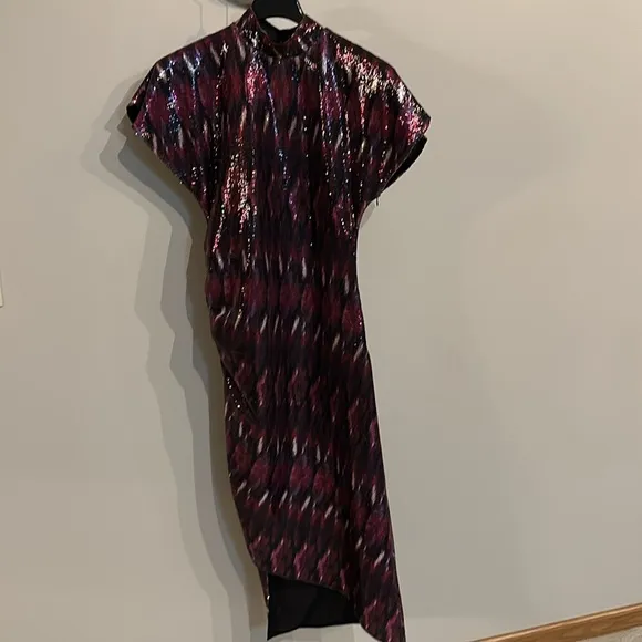 NWT Misa Los Angeles‎ Divia ikat sequins midi dress