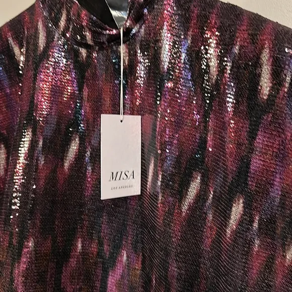 NWT Misa Los Angeles‎ Divia ikat sequins midi dress