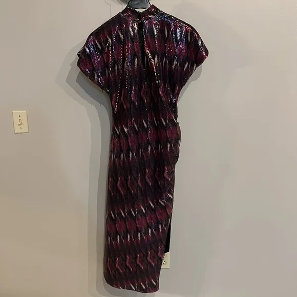 NWT Misa Los Angeles‎ Divia ikat sequins midi dress
