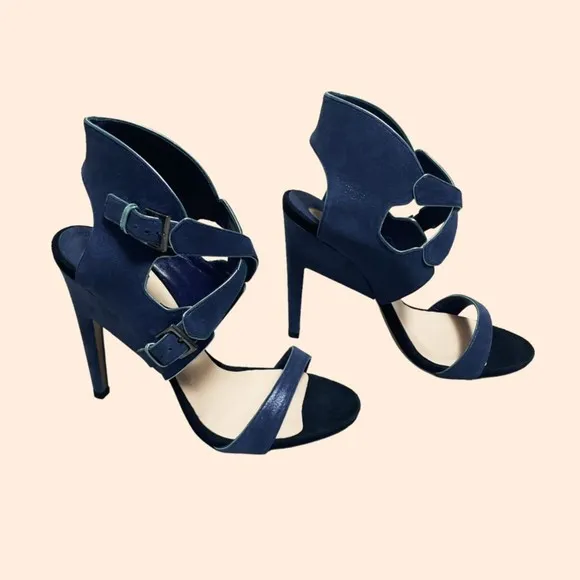 NWT Nicholas Kirkwood Blue Suede Strappy Heels