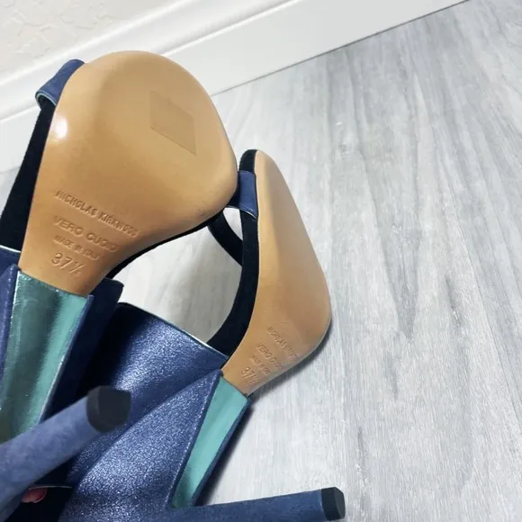 NWT Nicholas Kirkwood Blue Suede Strappy Heels