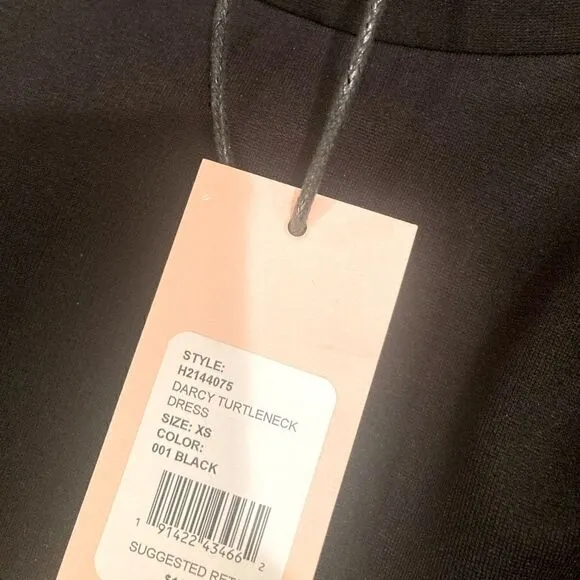 NWT  Rebecca  Minkoff  ‘Darcy’ Turtleneck  Dress  in Black Size XS