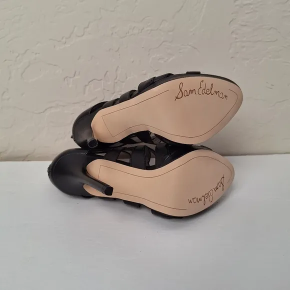 NWT Sam Edelman caged heels leather gladiator capsule strappy sexy edgy stiletto