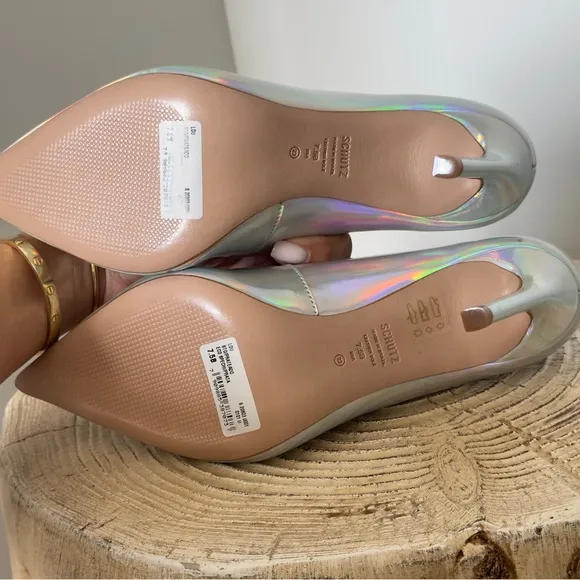 NWT Schutz Lou Faux Iridescent Specchio Women's Pump 7.5