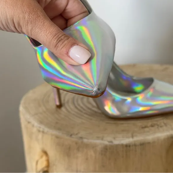 NWT Schutz Lou Faux Iridescent Specchio Women's Pump 7.5