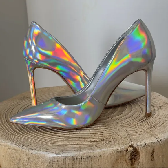NWT Schutz Lou Faux Iridescent Specchio Women's Pump 7.5
