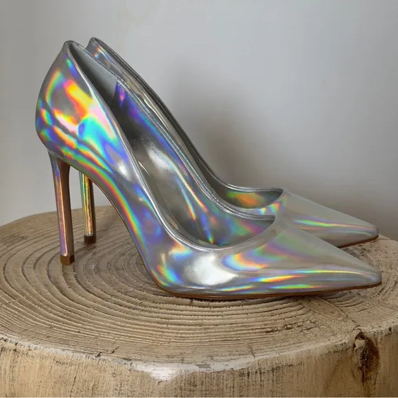 NWT Schutz Lou Faux Iridescent Specchio Women's Pump 7.5