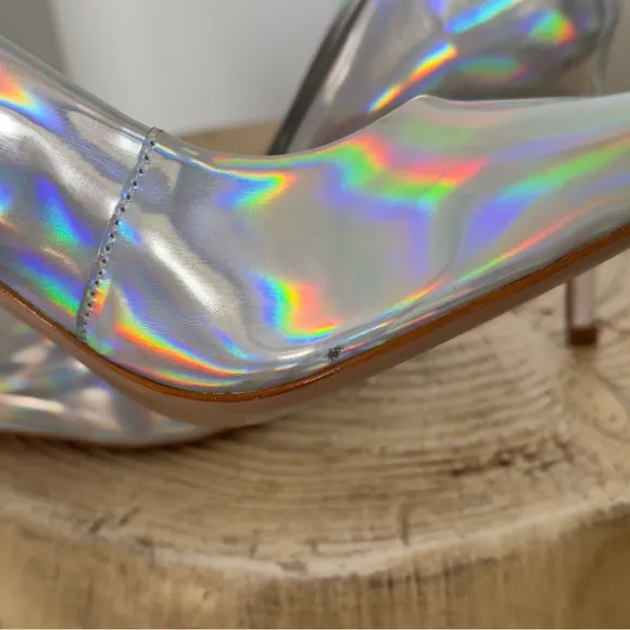 NWT Schutz Lou Faux Iridescent Specchio Women's Pump 7.5