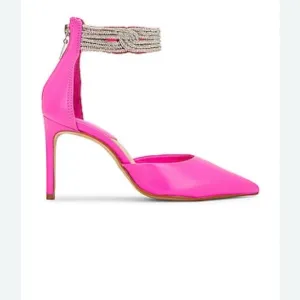 NWT SCHUTZ Stiletto Heels with Rhinestone Ankle Strap