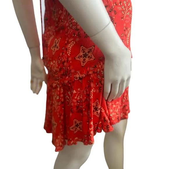 NWT SPELL &amp; THE GYPSY Collective Celestial Mini Dress Lace Up Back in Red SZ XS