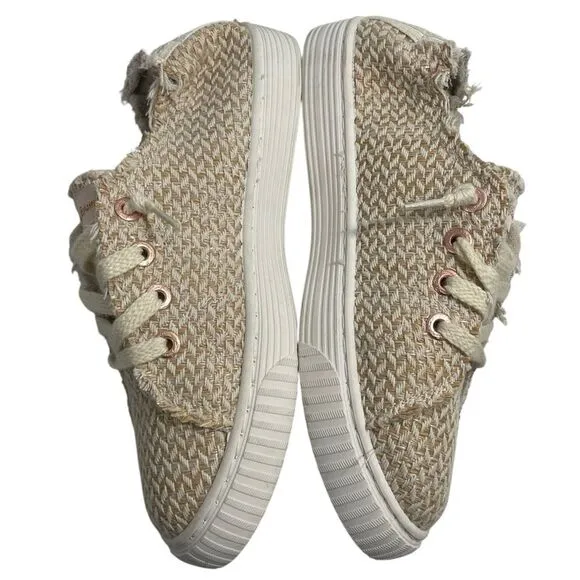 NWT Tommy Bahama Women’s Neutral Weave Sneakers Size 7.5 Slip On Shoes Beige